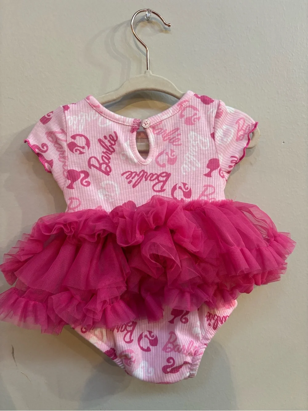 Barbie Hot Pink & Light Pink Ruffle Tutu One-Piece Bodysuit